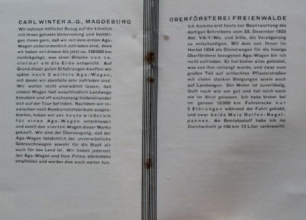AGA Automobile "Einige Gutachten" Modellprogramm 1927 (S0278)